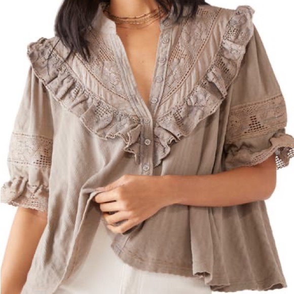 Free People Tops - Free People Gray Blouse